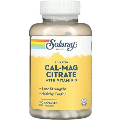 cal mag d|Solaray Calcium & Magnesium Citrate 2:1 Ratio w/Vitamin D